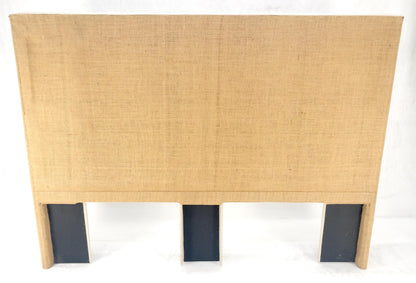 EstablishedLines Custom Tufted Linen Oatmeal Beige Wing Headboard King Size Bed Mint