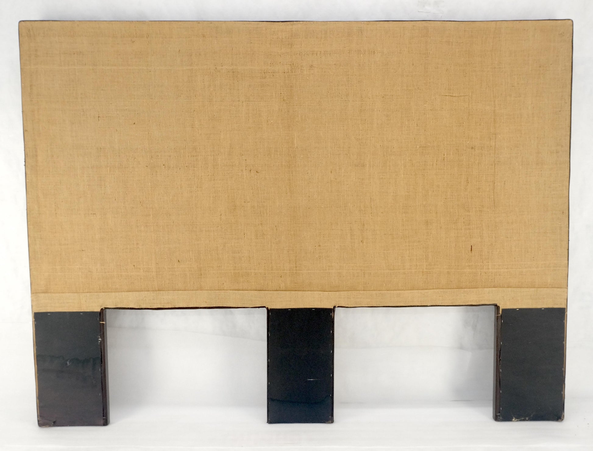 EstablishedLines Custom Tufted Linen Oatmeal Beige Wing Headboard King Size Bed Mint