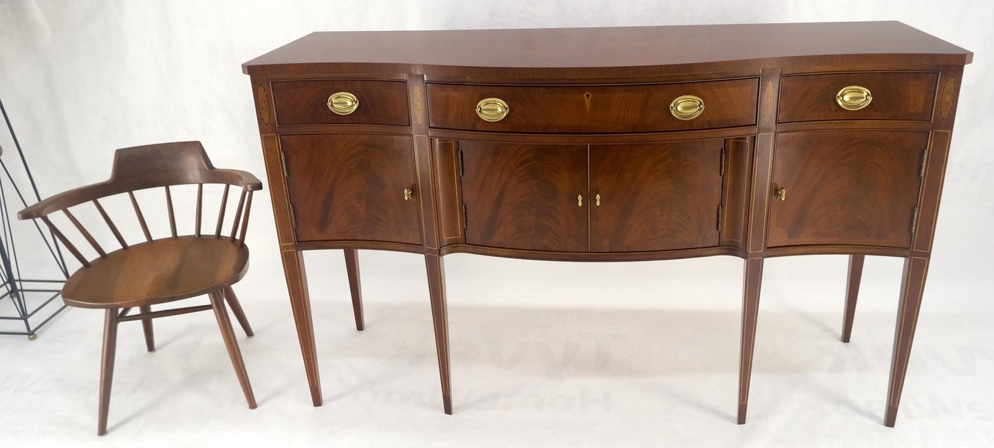 Hickory Chair Crotch Mahogany Serpentine Front Tapered Leg Inlaid Sideboard MINT