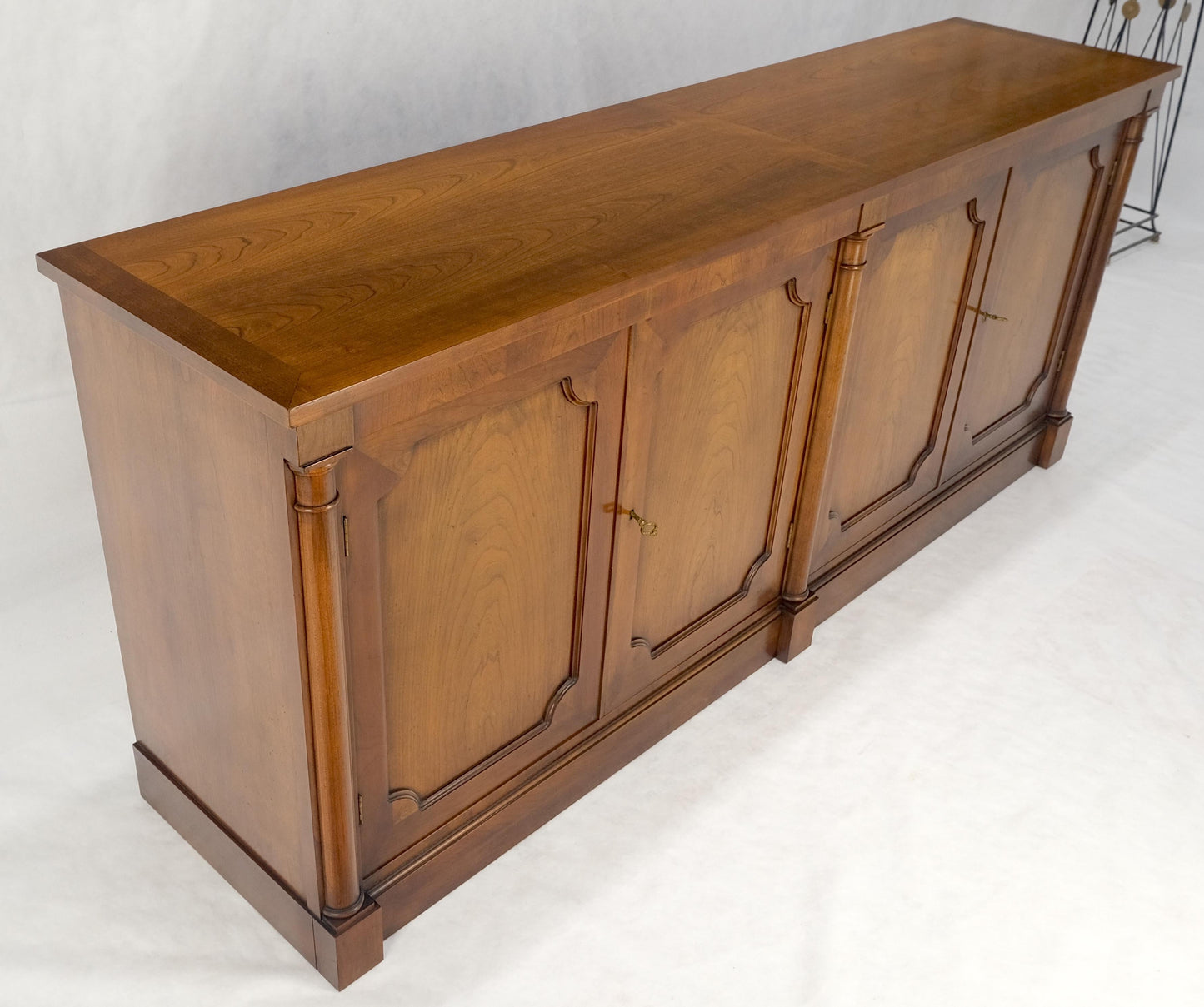 Baker Cherry 4 Raised Panel Doors Biedermeier Style Long Sideboard Credenza MINT