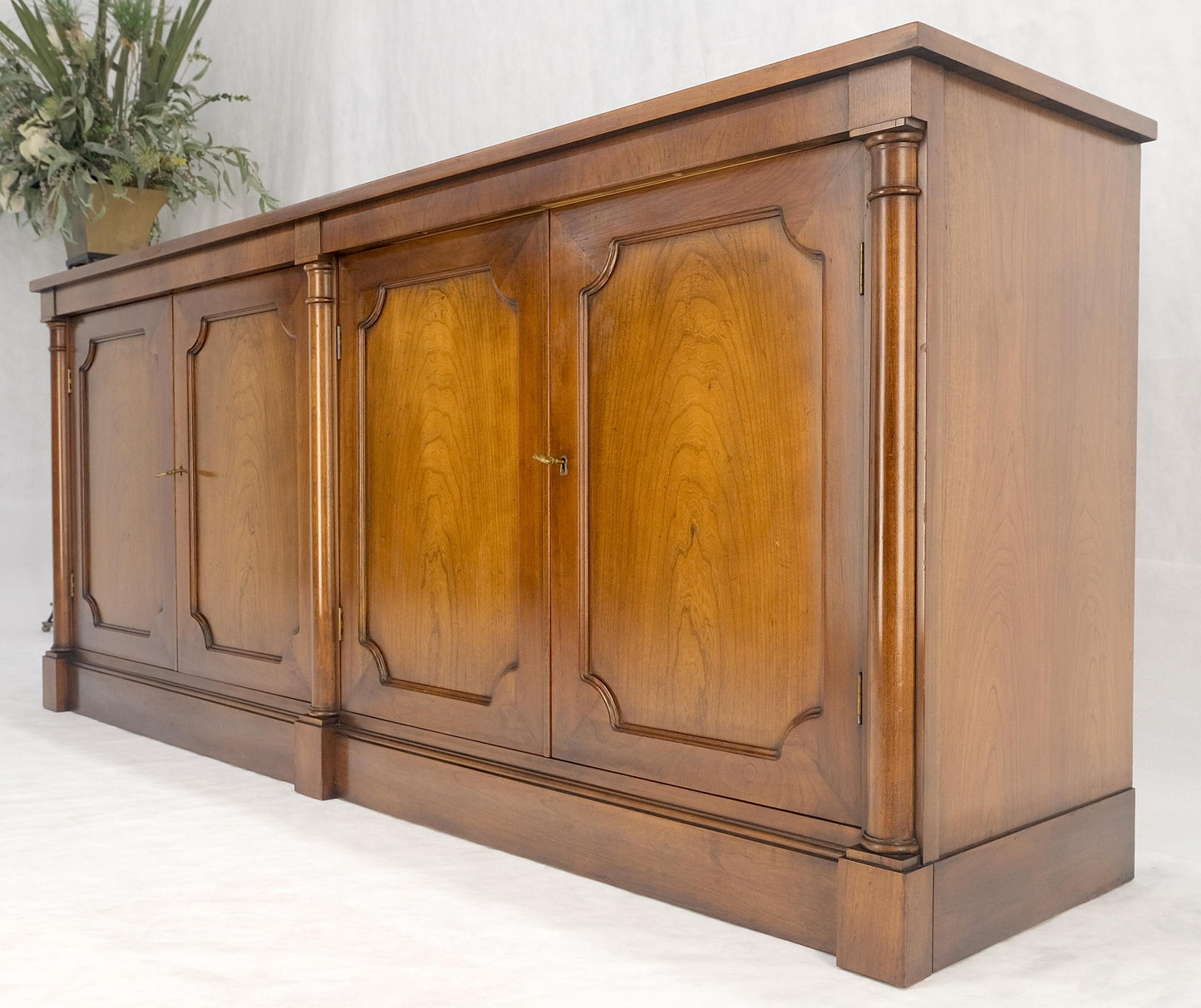 Baker Cherry 4 Raised Panel Doors Biedermeier Style Long Sideboard Credenza MINT