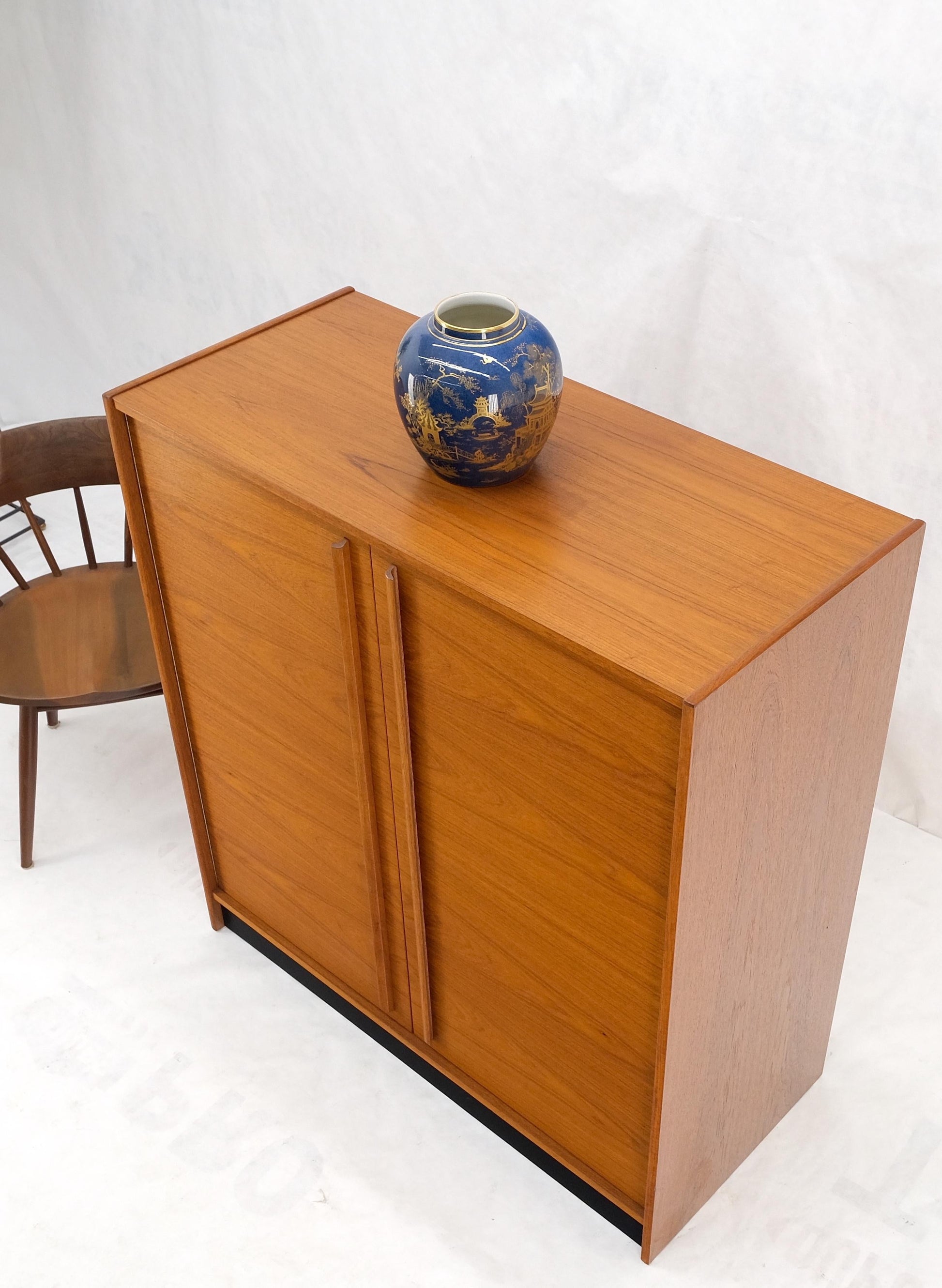 EstablishedLines Danish Mid-Century Modern Teak Side by Side Dresser Chest of Drawers Chifforobe