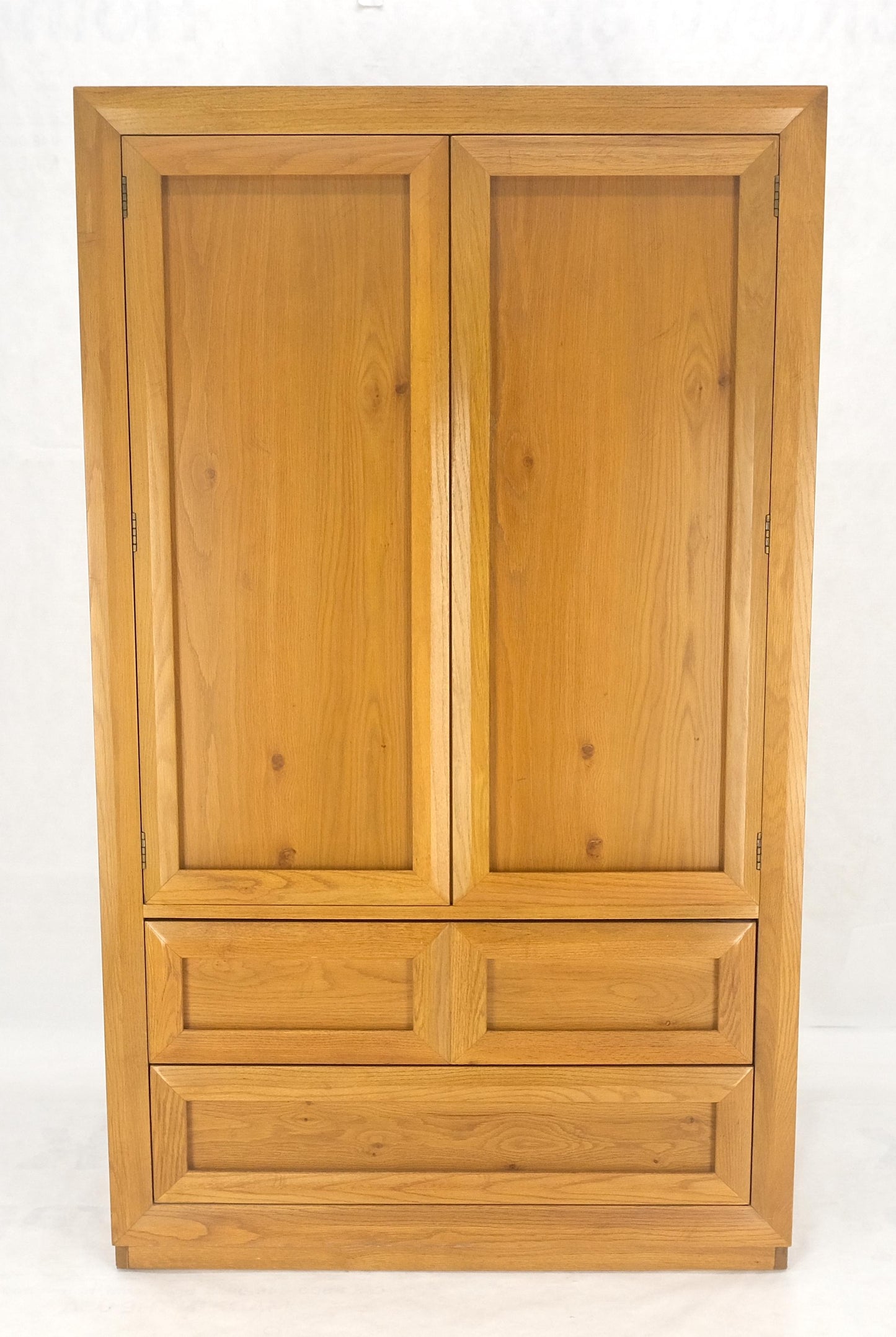 Chestnut 2 Beveled Doors Compartment Gentlemen's Chest Dresser Cabinet MINT!