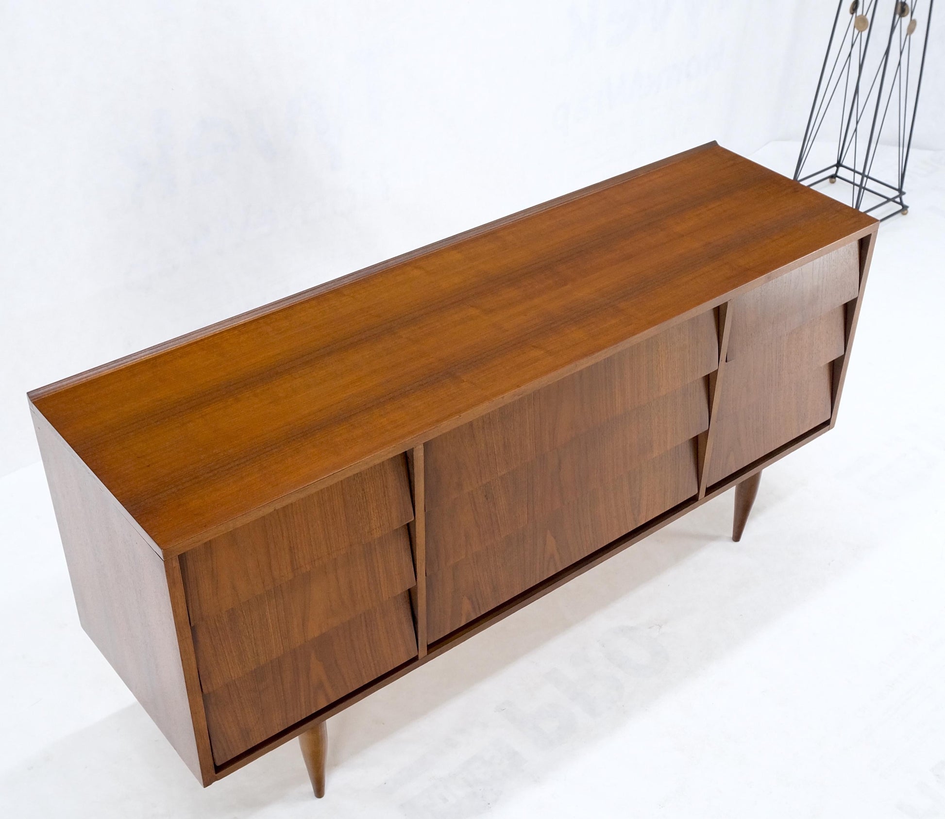 EstablishedLines: Louver Front 9 Drawers Long Credenza Dresser American Mid-Century Modern Mint! EstablishedLines: Louver Front 9 Drawers Long Credenza Dresser American Mid-Century Modern Mint!