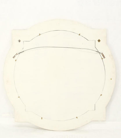 EstablishedLines Tessellated Stone Circle Over Square Frame Shape Large Wall Mirror