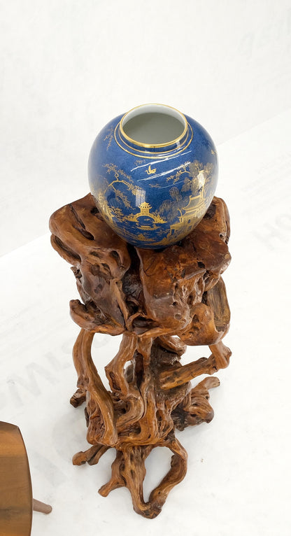 EstablishedLines Varnished Driftwood Root Natural Organic Wood Pedestal Side End Table Stand Nice
