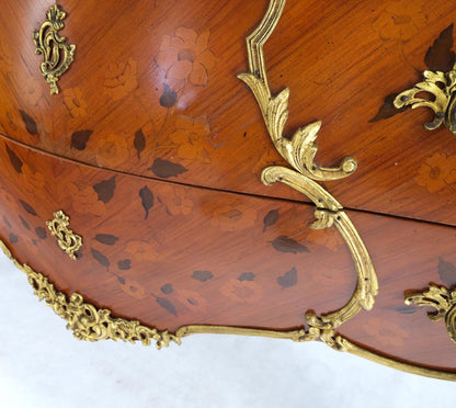 EstablishedLines French Inlay Brass Ormolu Bombay Dresser Console Cabinet Chest Marble Top