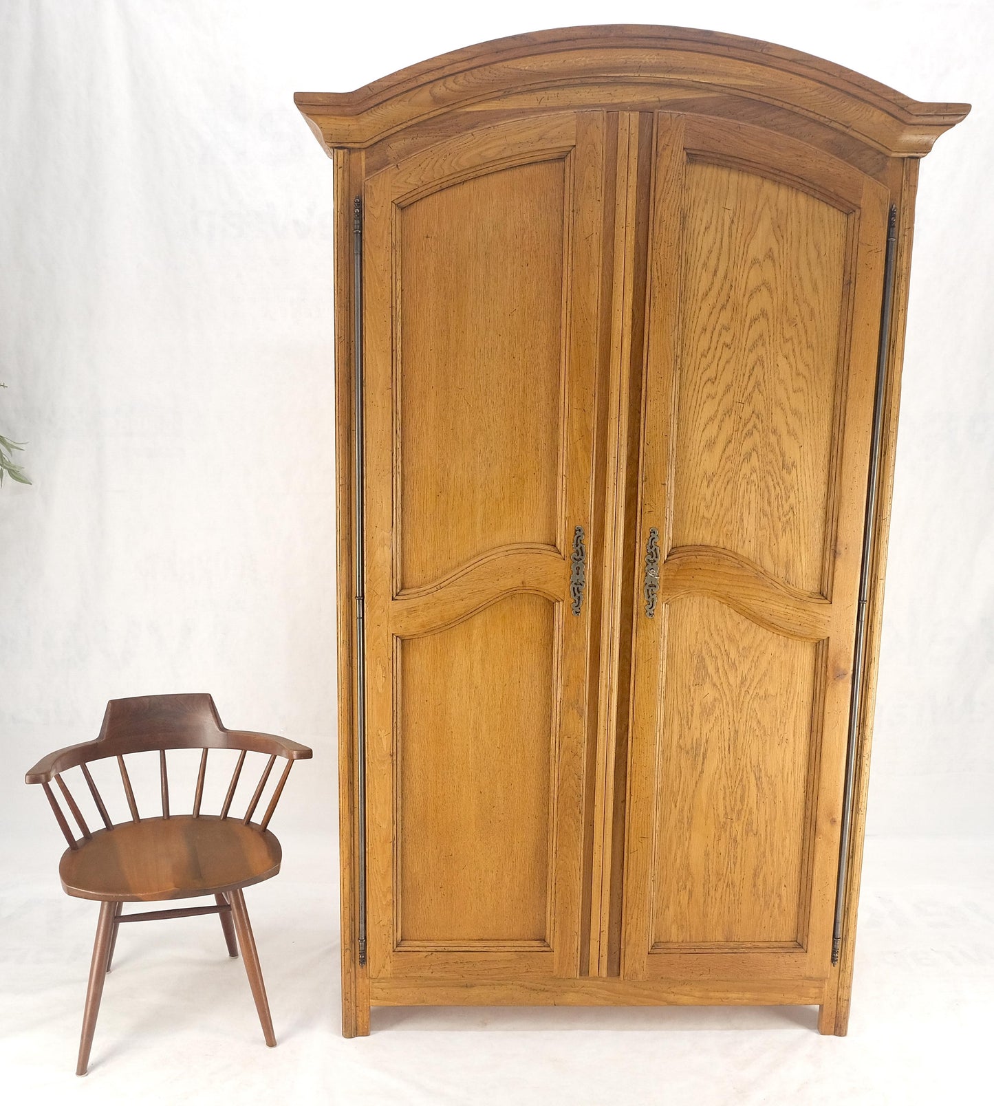 Bloomingdale's Made in Italy 2 Door Dome Top Chestnut Wardrobe Adjustable Shelfs