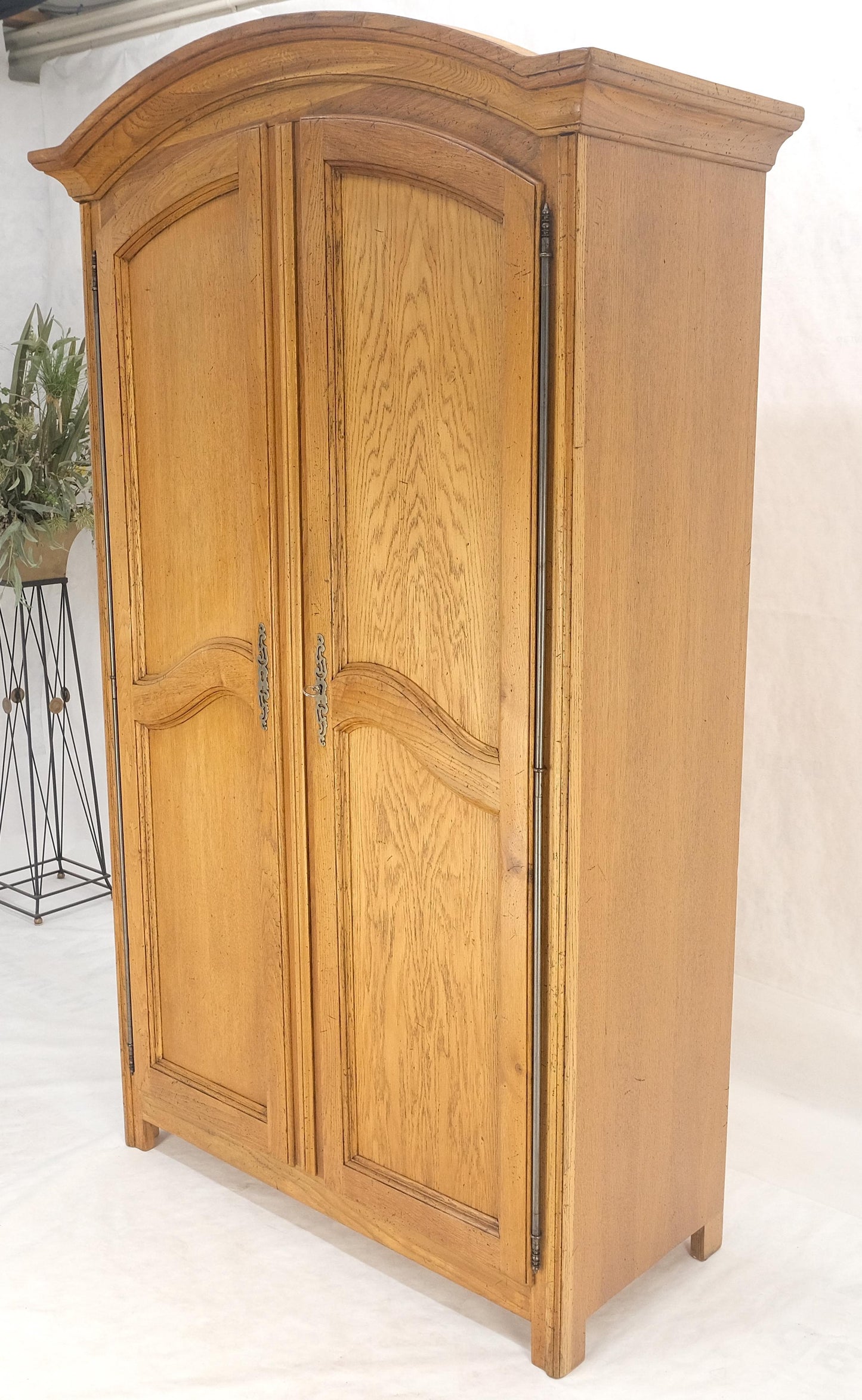 Bloomingdale's Made in Italy 2 Door Dome Top Chestnut Wardrobe Adjustable Shelfs