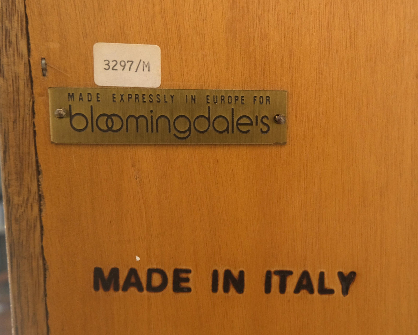 Bloomingdale's Made in Italy 2 Door Dome Top Chestnut Wardrobe Adjustable Shelfs