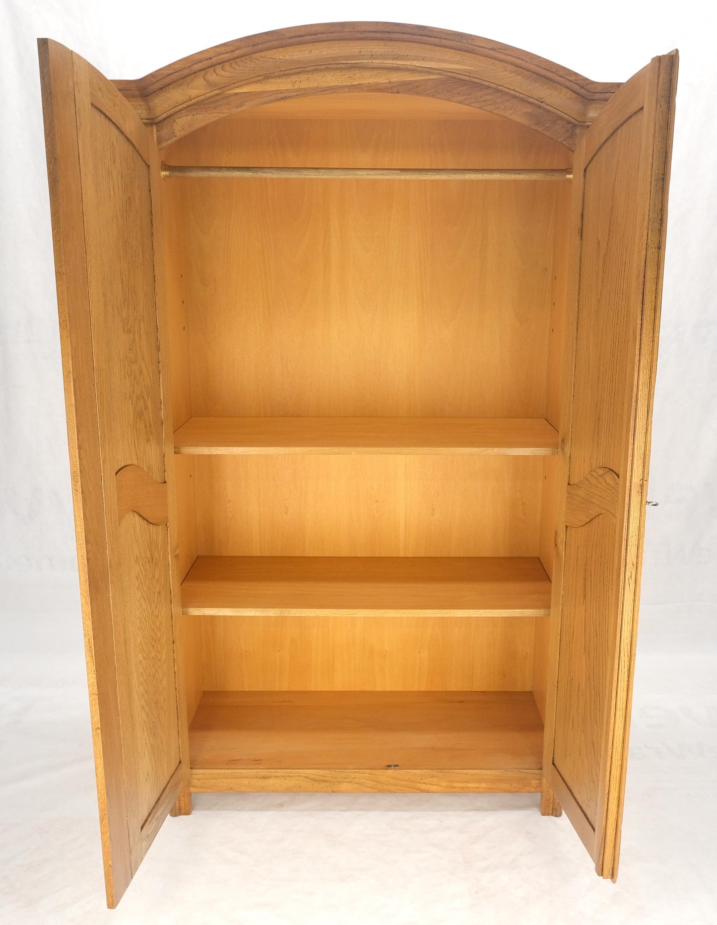 Bloomingdale's Made in Italy 2 Door Dome Top Chestnut Wardrobe Adjustable Shelfs