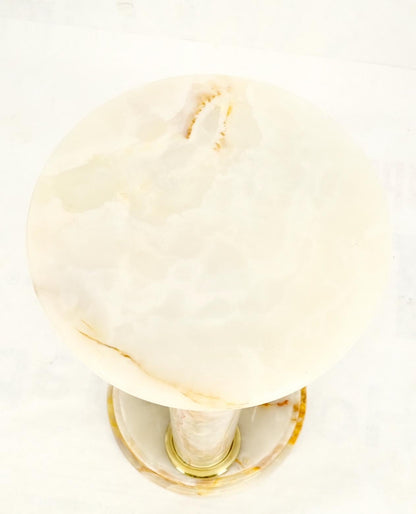 EstablishedLines Mid-Century Modern Onyx Tripple Cylinder Base Side Table Stand Pedestal Table