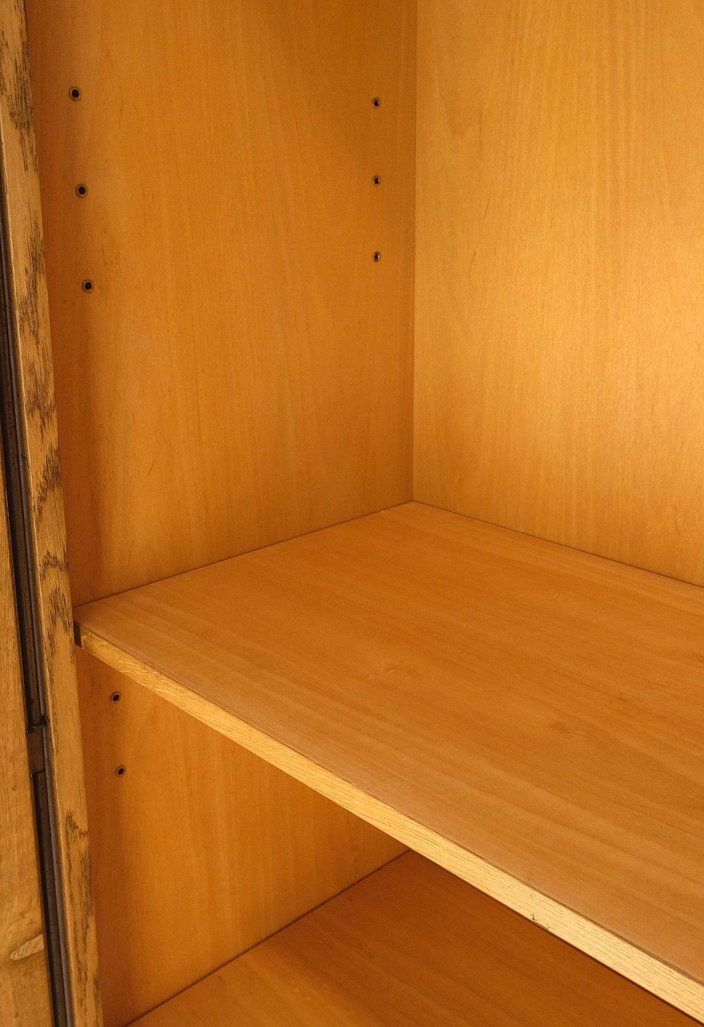 Bloomingdale's Made in Italy 2 Door Dome Top Chestnut Wardrobe Adjustable Shelfs