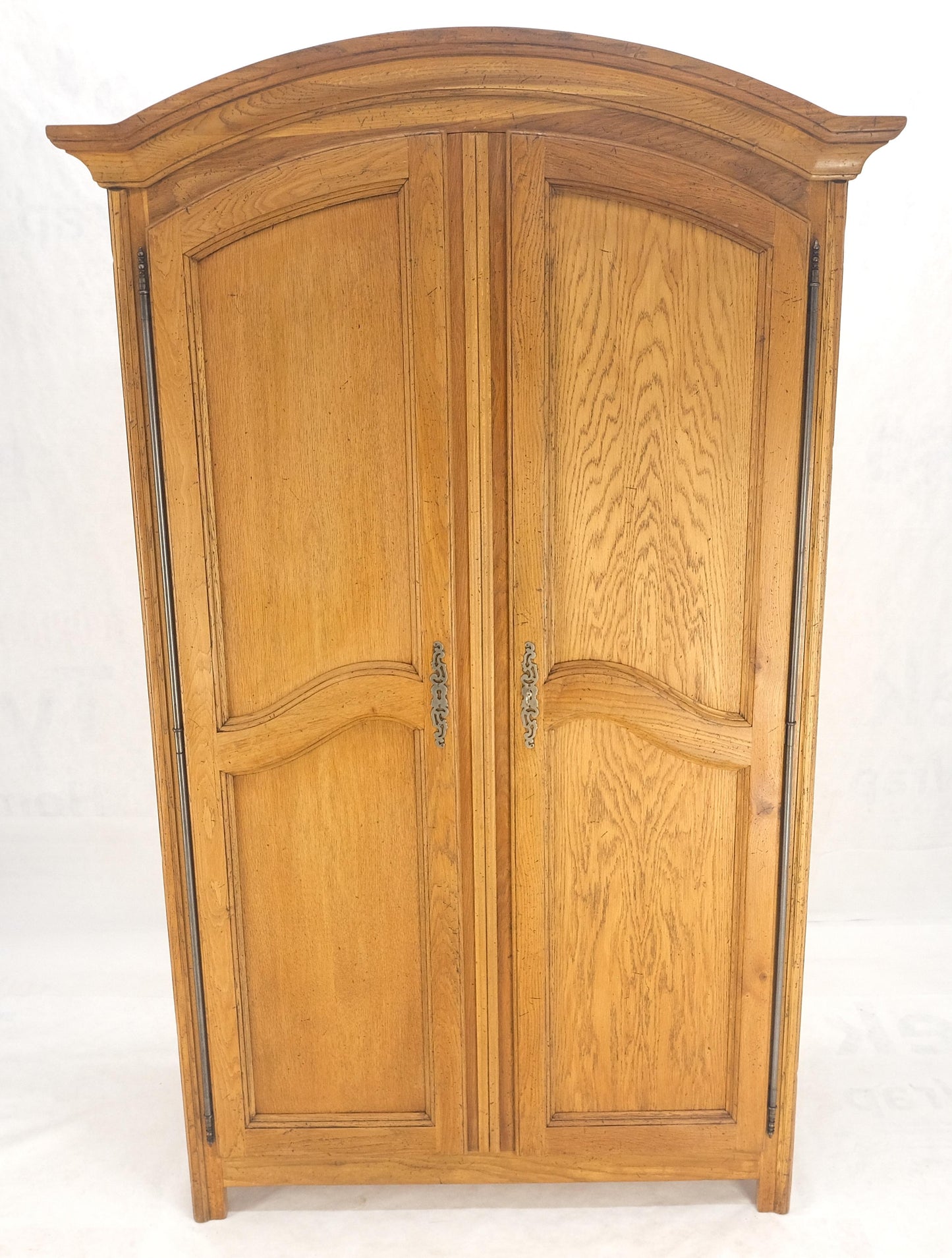 Bloomingdale's Made in Italy 2 Door Dome Top Chestnut Wardrobe Adjustable Shelfs