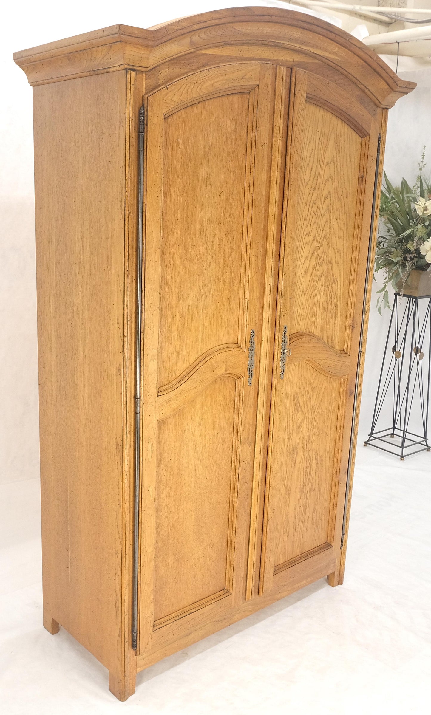 Bloomingdale's Made in Italy 2 Door Dome Top Chestnut Wardrobe Adjustable Shelfs