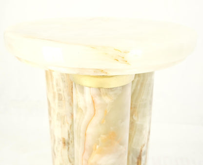 EstablishedLines Mid-Century Modern Onyx Tripple Cylinder Base Side Table Stand Pedestal Table