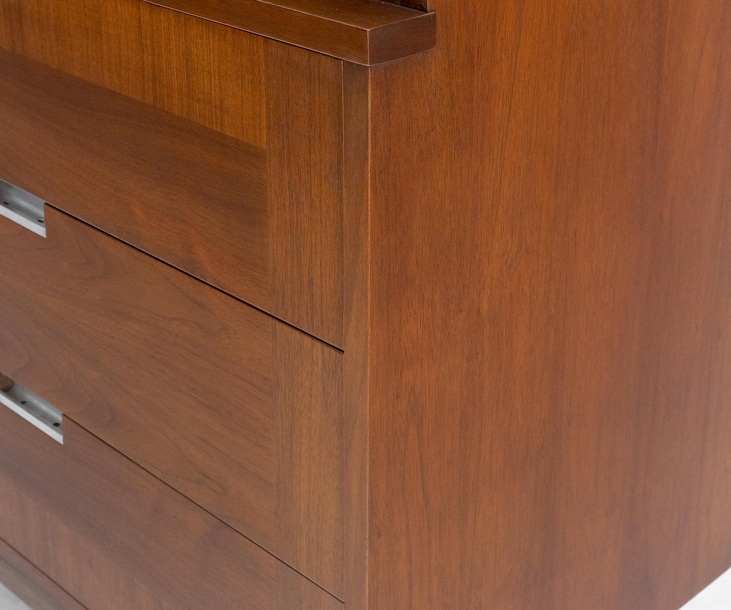 Cane Double Door Compartment 5 Drawer High Gentleman  Chest Dresser Walnut MINT!