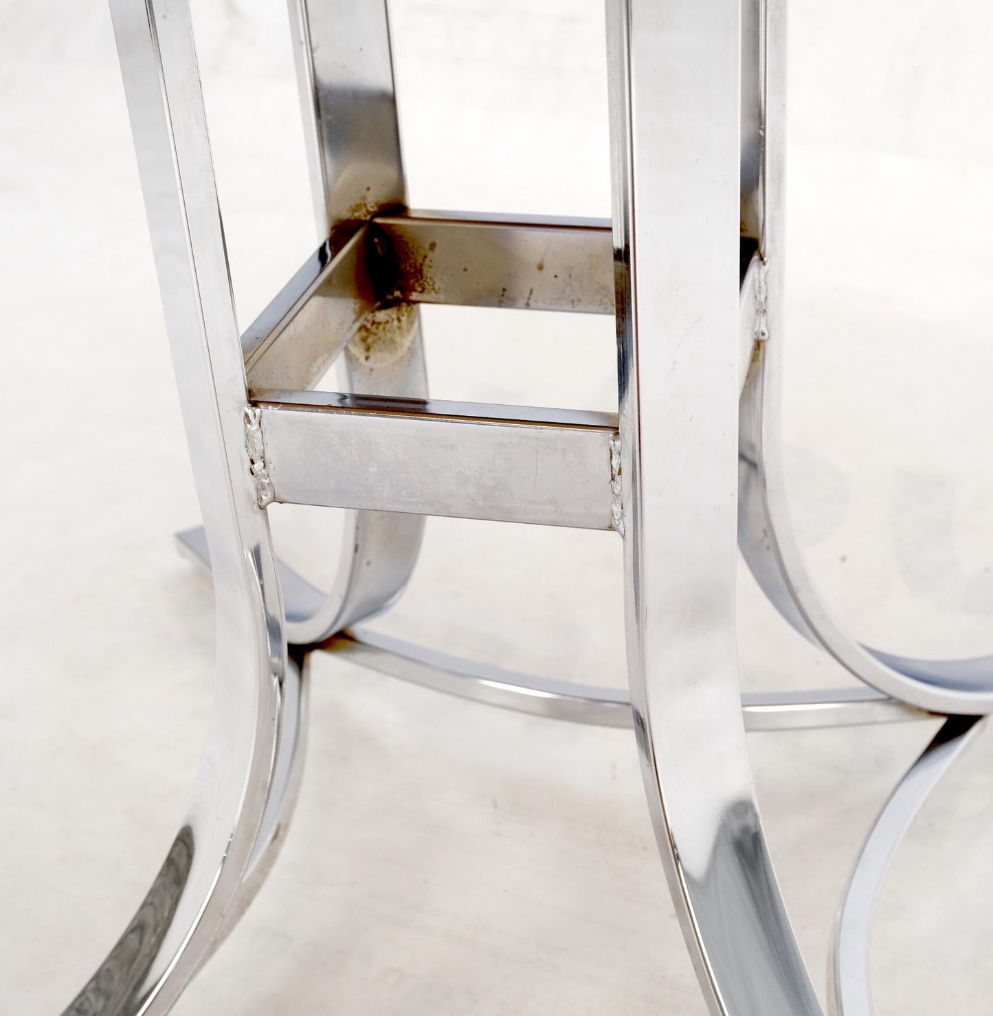 EstablishedLines Abalone Shell Resin Fusion Cast Round Top Table on Chrome Base Mid-Century Moder