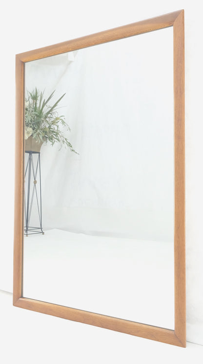 EstablishedLines Large 31x43 Rectangle American Light Walnut Solid Wall Mirror MINT