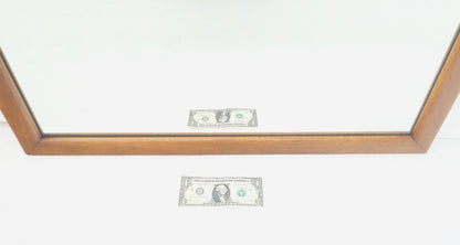 EstablishedLines Large 31x43 Rectangle American Light Walnut Solid Wall Mirror MINT