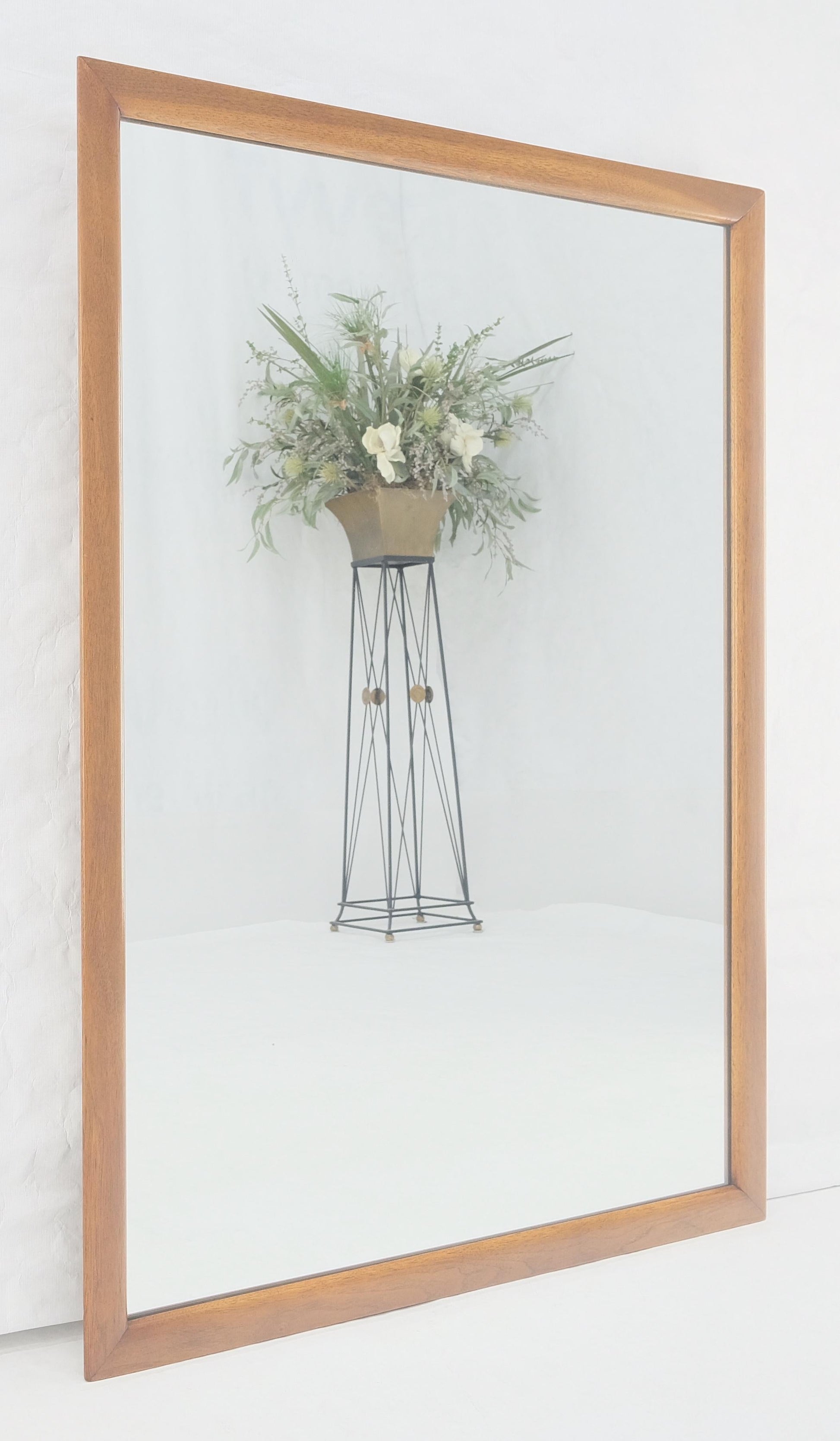 EstablishedLines Large 31x43 Rectangle American Light Walnut Solid Wall Mirror MINT