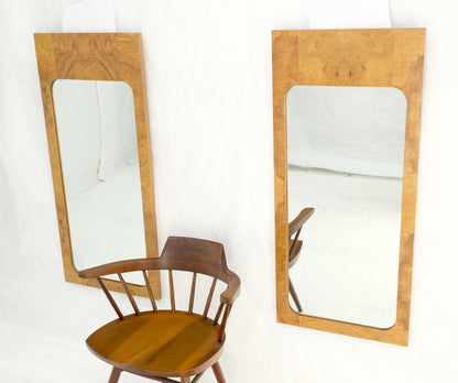 EstablishedLines Pair Burl Walnut Mid Century Modern Milo Baughman Rectangle Wall Mirrors MINT!