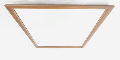 EstablishedLines Large 31x43 Rectangle American Light Walnut Solid Wall Mirror MINT