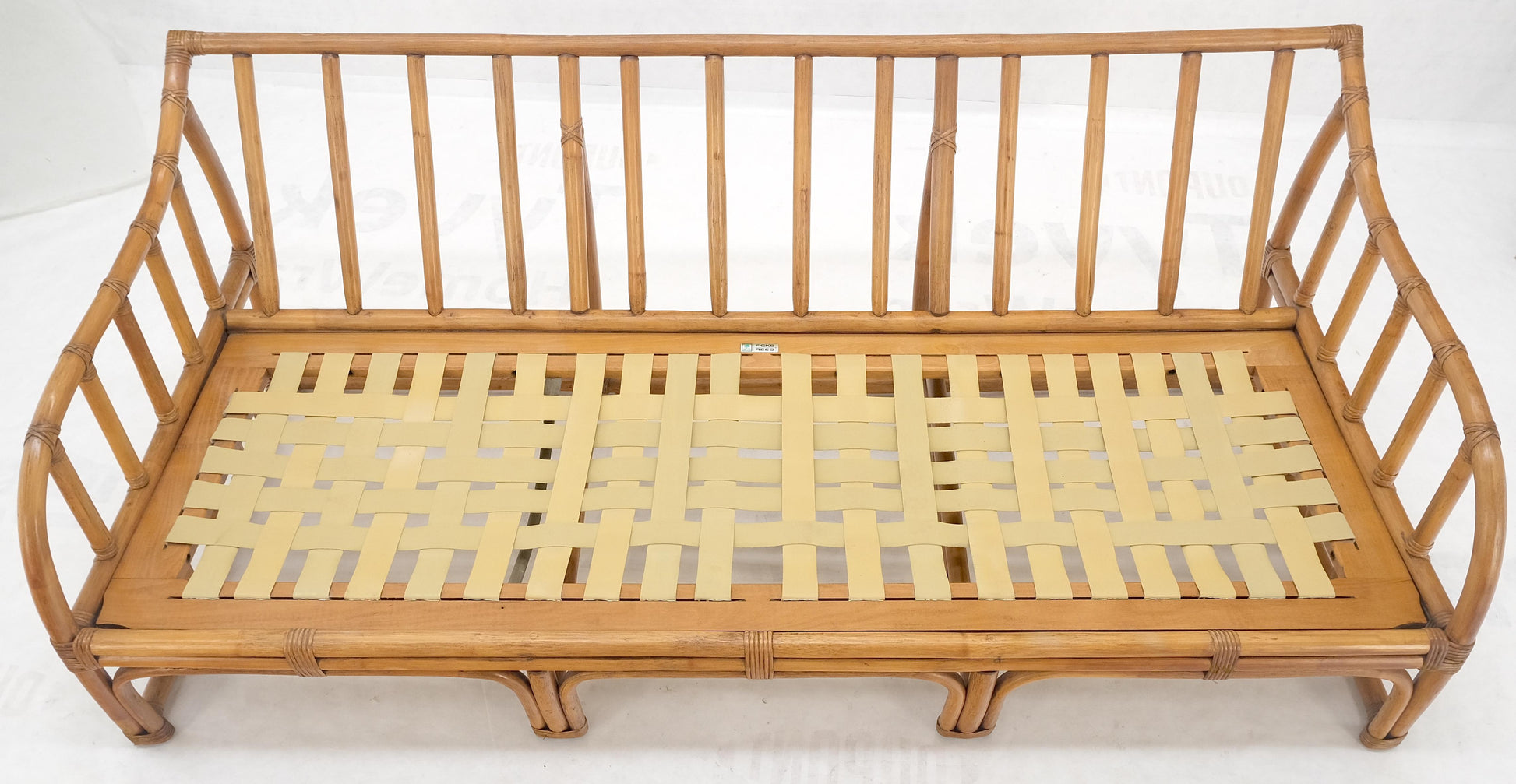 EstablishedLines Ficks Reed Rattan Bamboo Mid Century Modern Sofa Frame MINT!