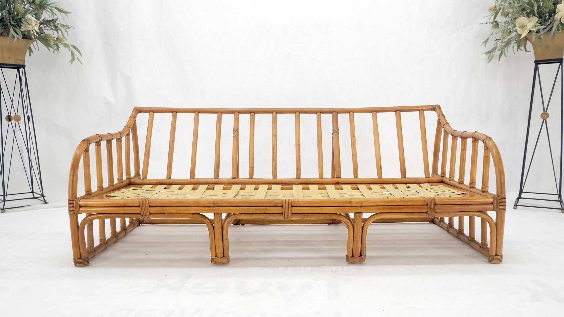 EstablishedLines Ficks Reed Rattan Bamboo Mid Century Modern Sofa Frame MINT!