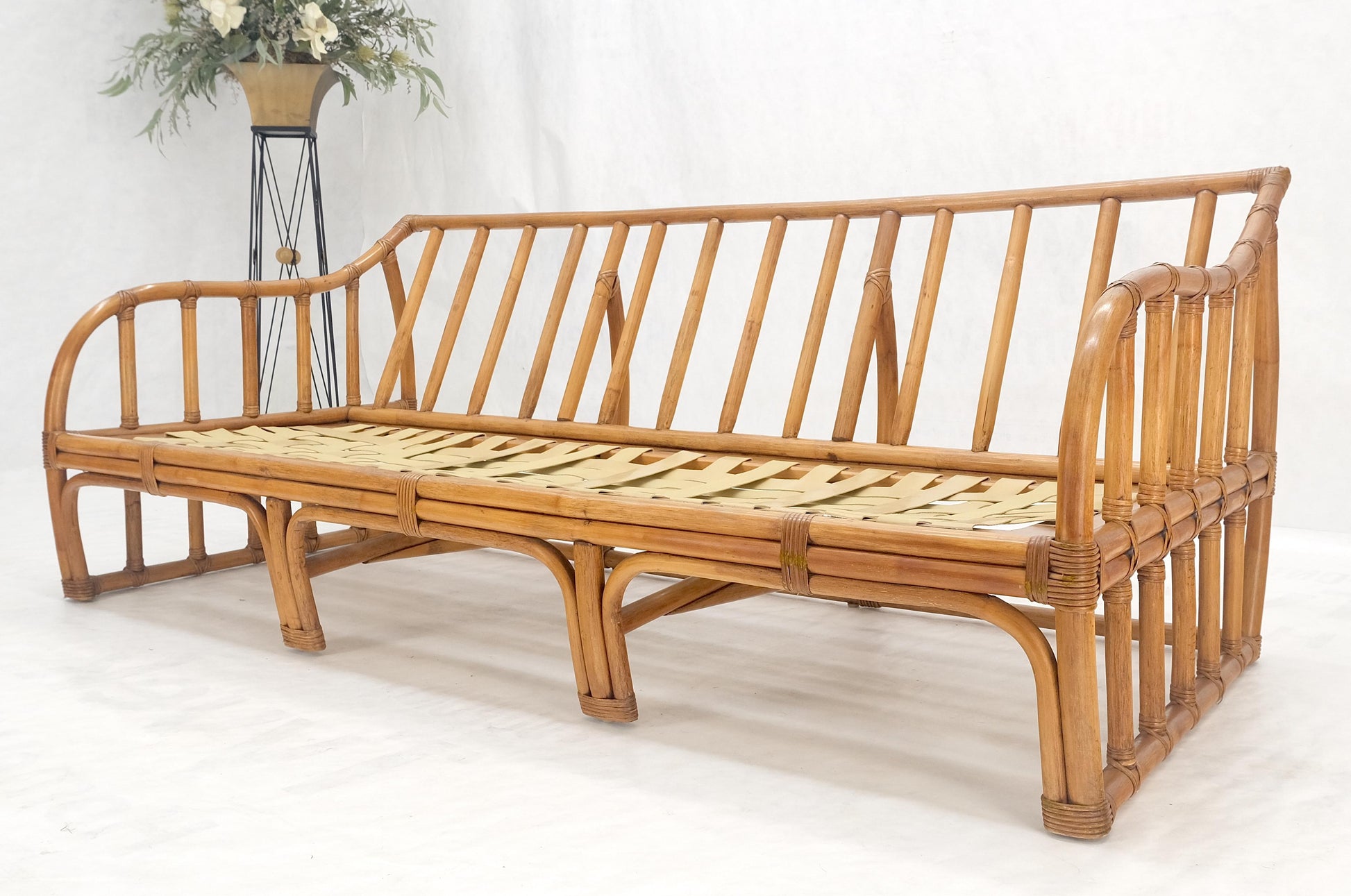 EstablishedLines Ficks Reed Rattan Bamboo Mid Century Modern Sofa Frame MINT!