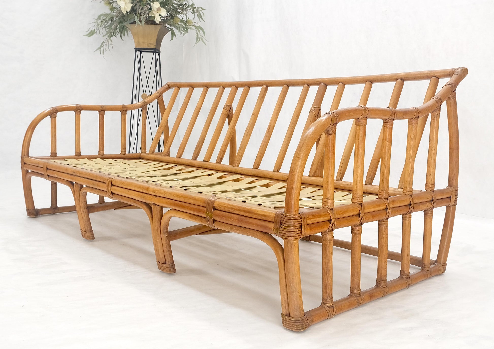 EstablishedLines Ficks Reed Rattan Bamboo Mid Century Modern Sofa Frame MINT!