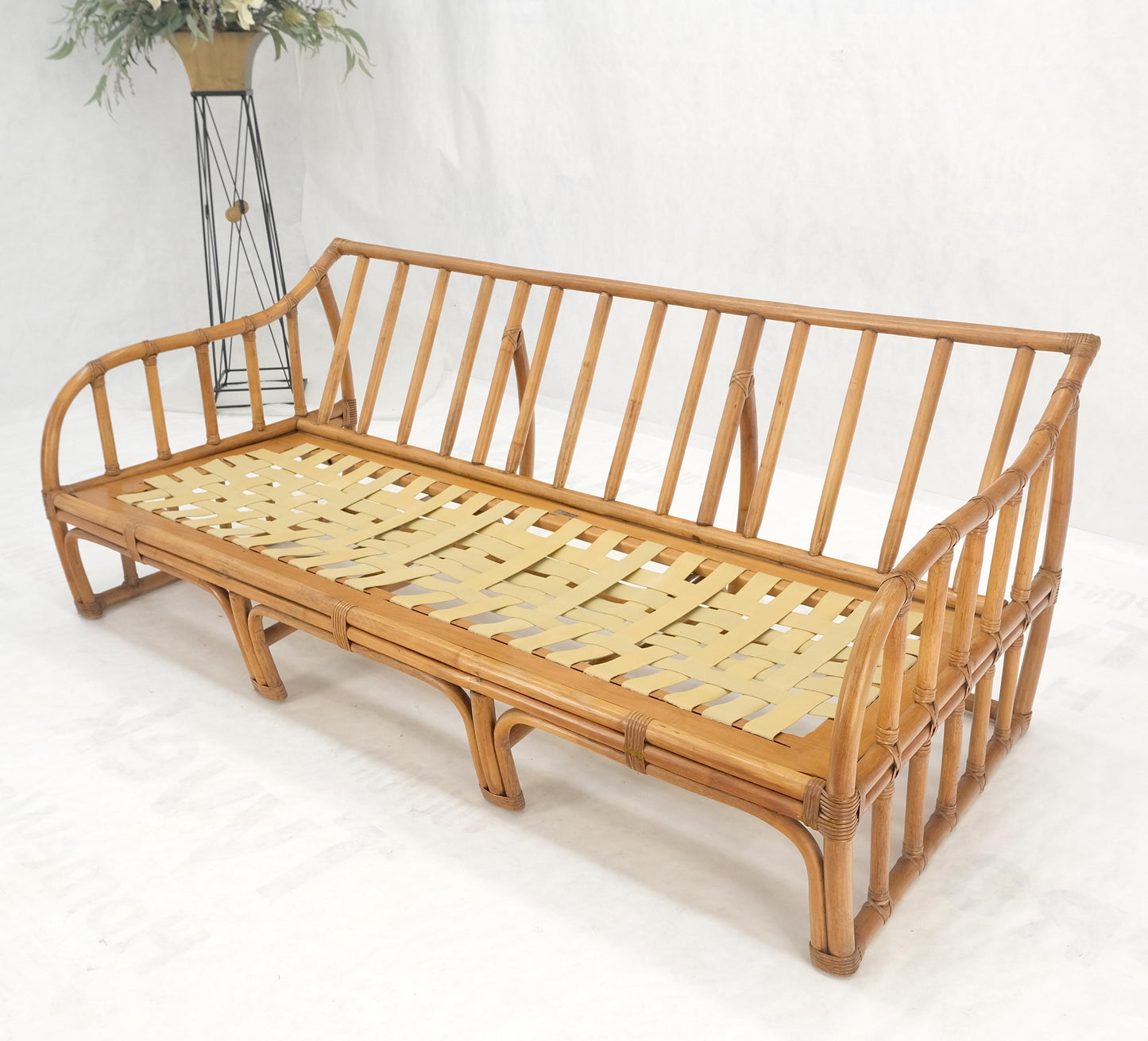 EstablishedLines Ficks Reed Rattan Bamboo Mid Century Modern Sofa Frame MINT!
