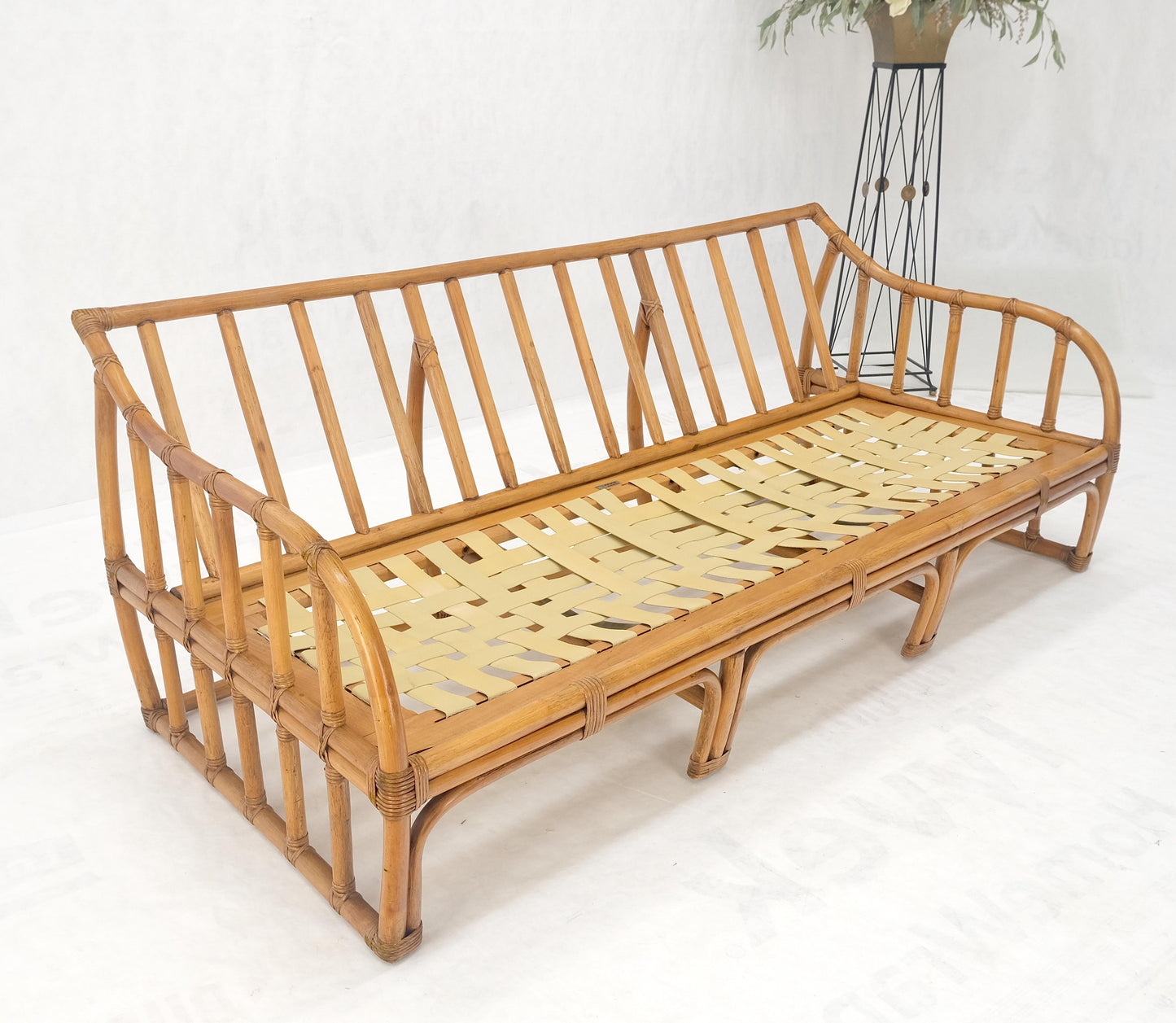 EstablishedLines Ficks Reed Rattan Bamboo Mid Century Modern Sofa Frame MINT!
