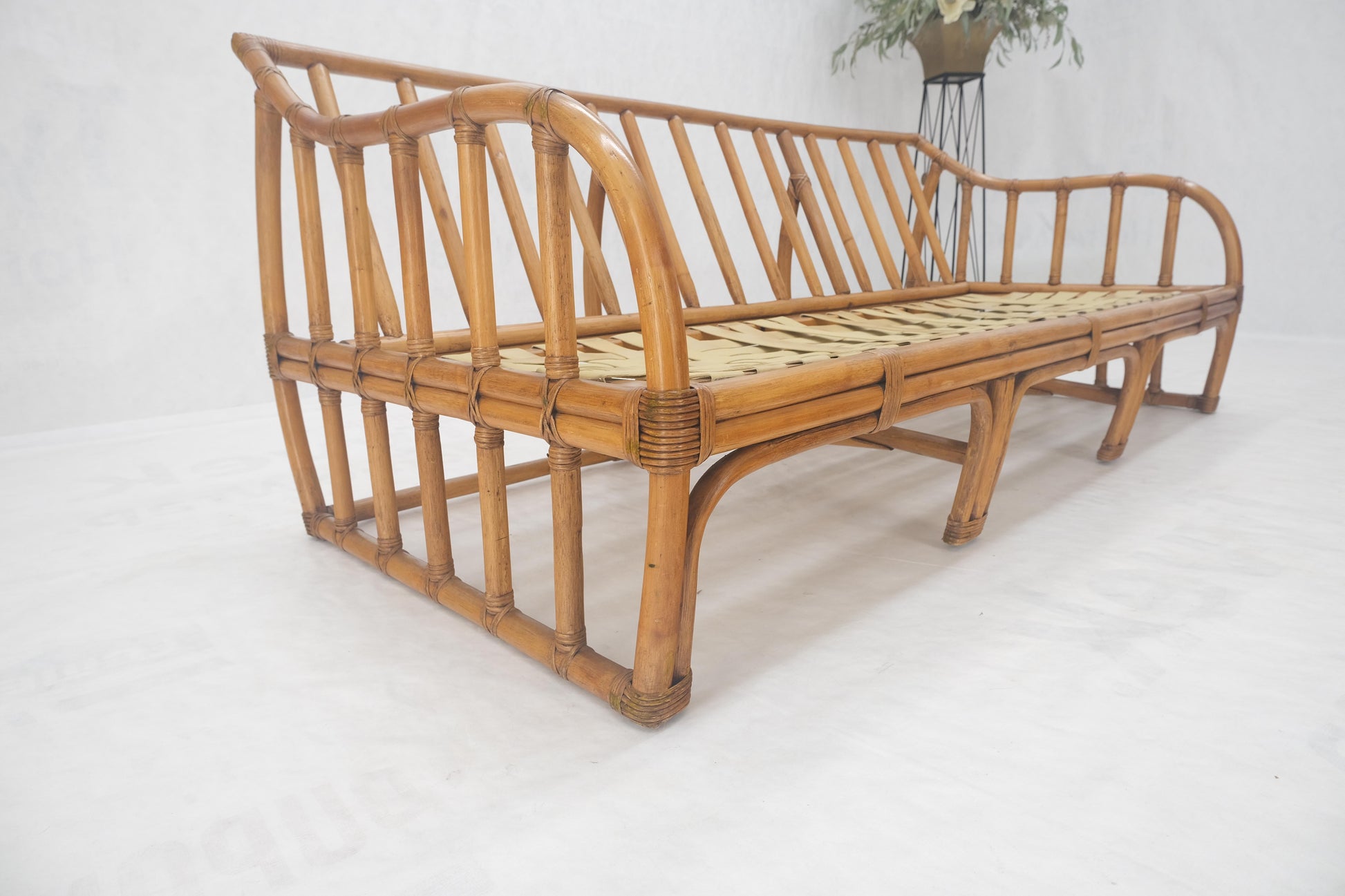 EstablishedLines Ficks Reed Rattan Bamboo Mid Century Modern Sofa Frame MINT!