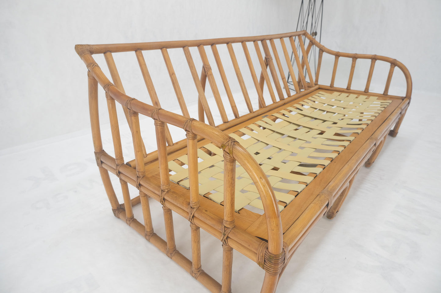 EstablishedLines Ficks Reed Rattan Bamboo Mid Century Modern Sofa Frame MINT!