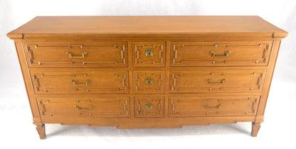 Very Fine 9 Drawers Brass Pulls Carved Walnut 72" Long Dresser Credenza MINT!