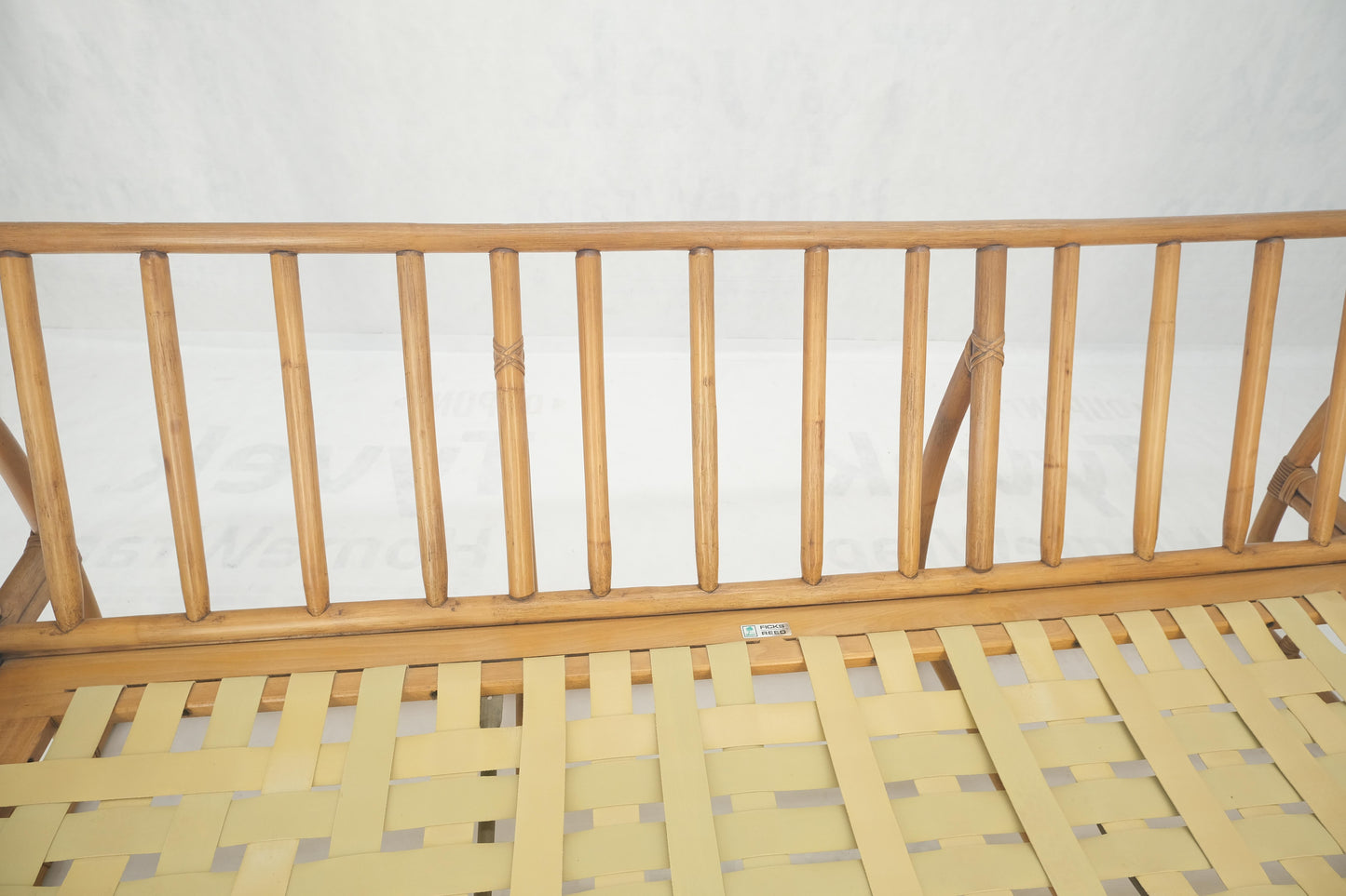 EstablishedLines Ficks Reed Rattan Bamboo Mid Century Modern Sofa Frame MINT!