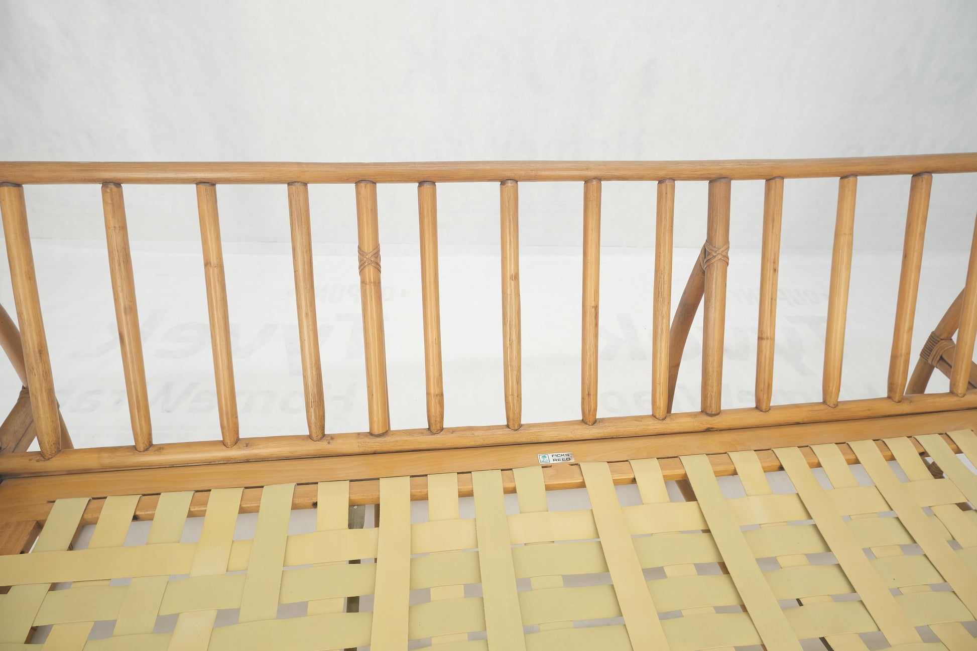 EstablishedLines Ficks Reed Rattan Bamboo Mid Century Modern Sofa Frame MINT!
