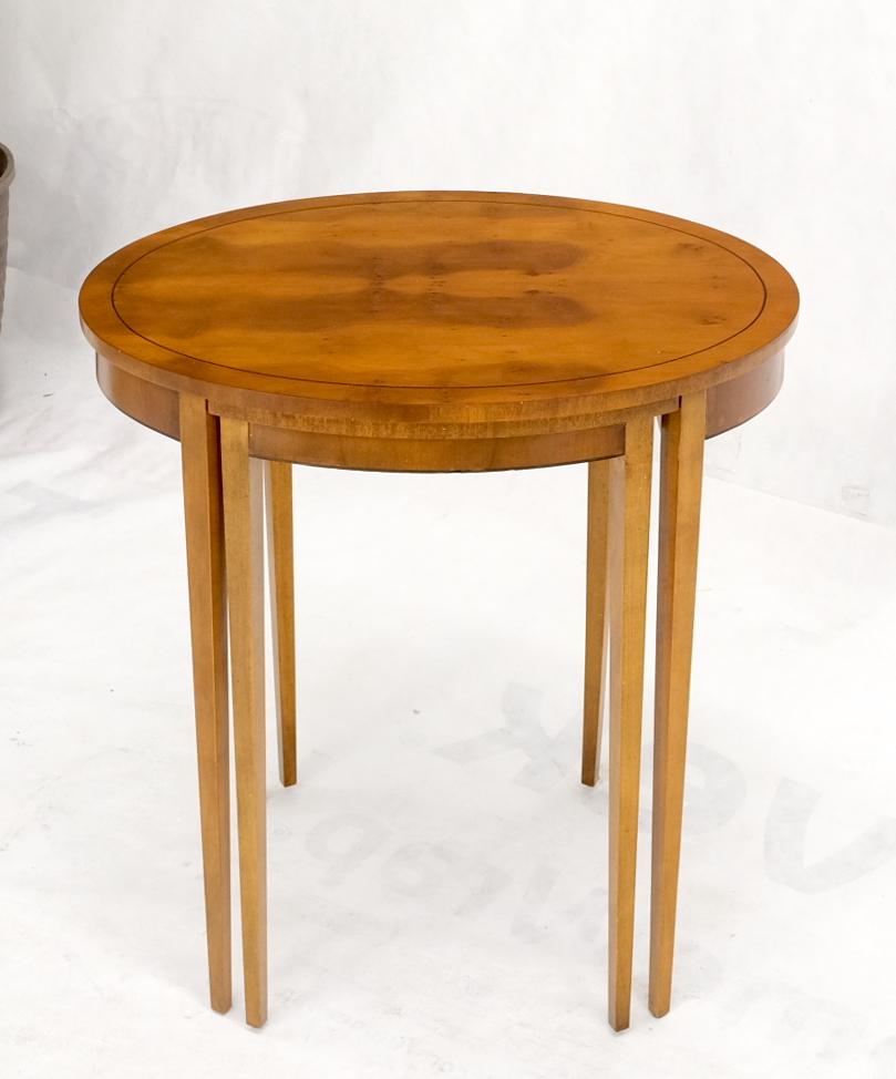 EstablishedLines Set of Burl Wood Oval Nesting Tables by Baker