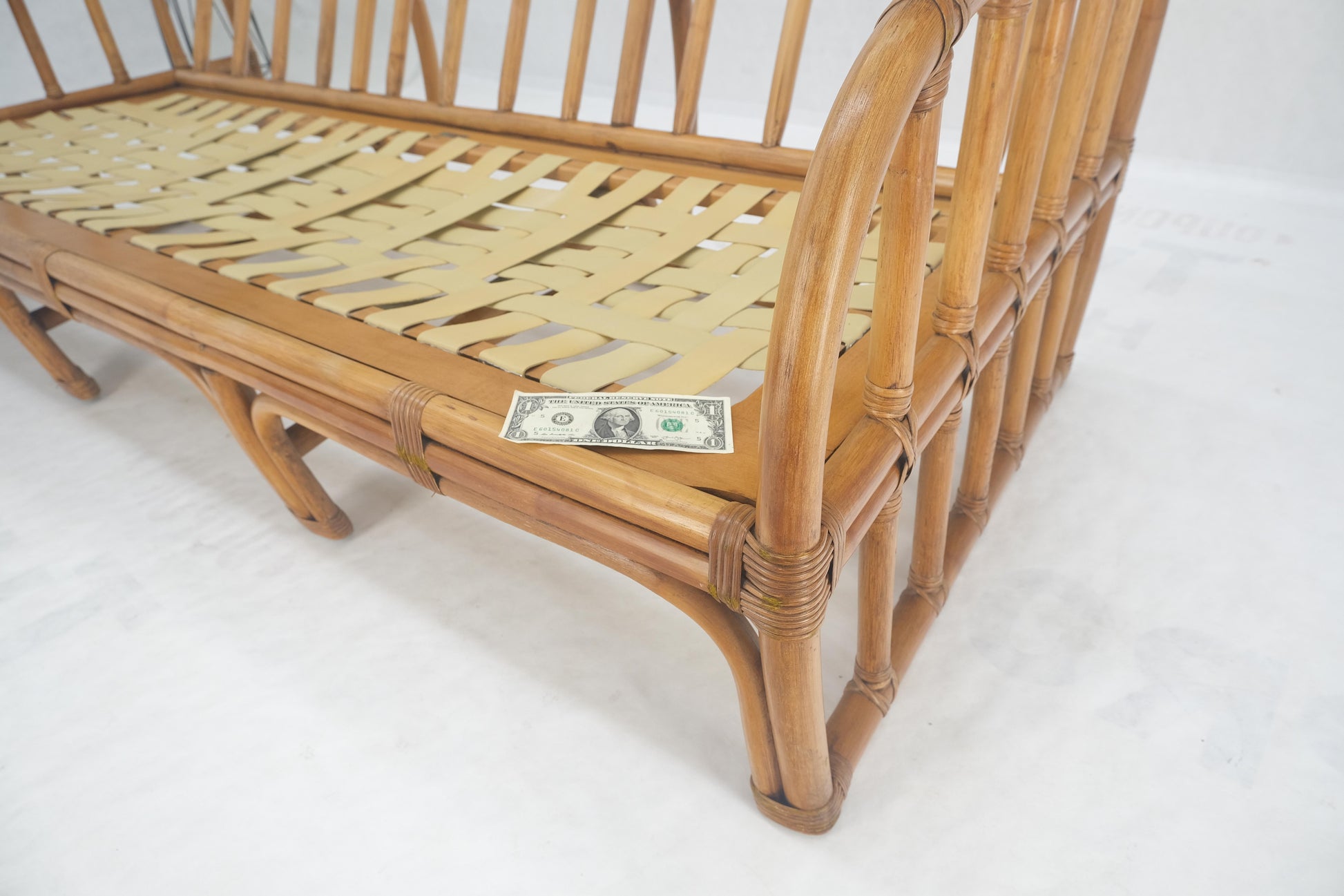 EstablishedLines Ficks Reed Rattan Bamboo Mid Century Modern Sofa Frame MINT!