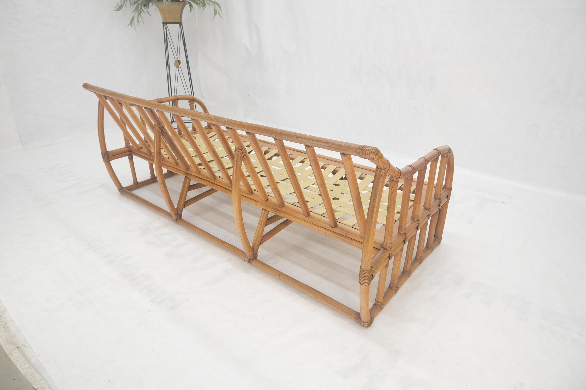 EstablishedLines Ficks Reed Rattan Bamboo Mid Century Modern Sofa Frame MINT!
