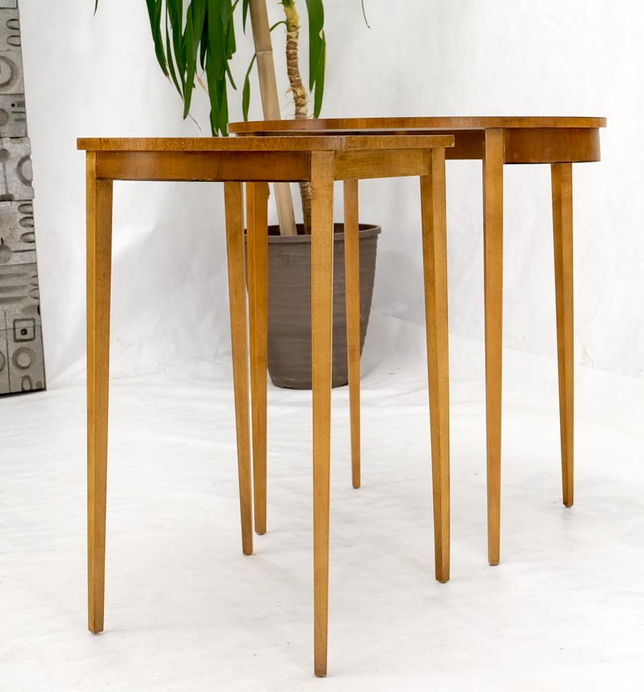 EstablishedLines Set of Burl Wood Oval Nesting Tables by Baker