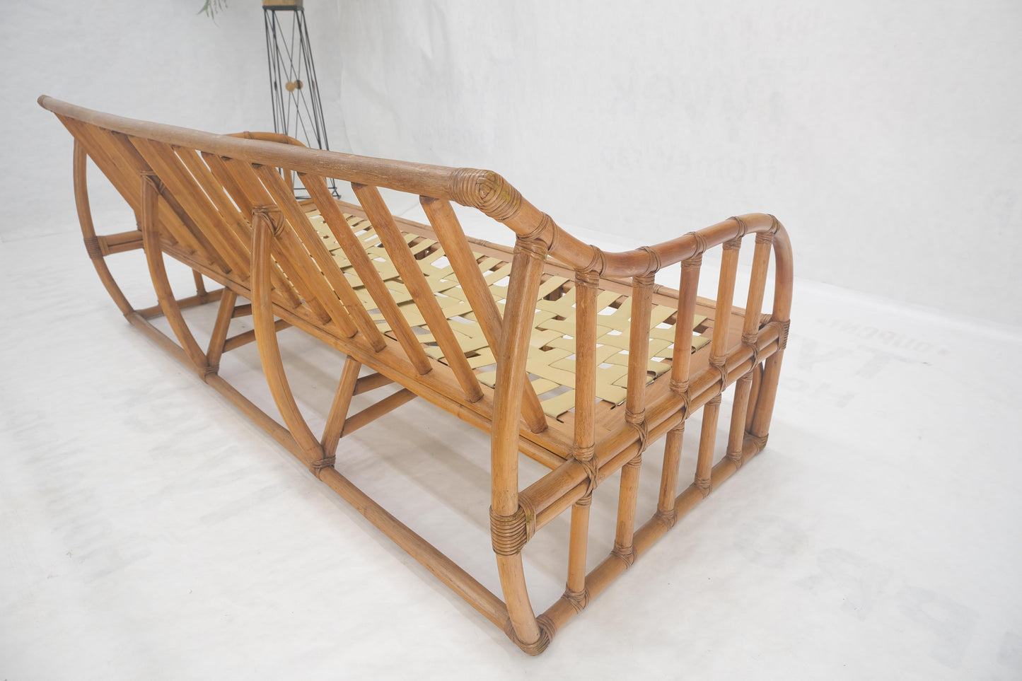 EstablishedLines Ficks Reed Rattan Bamboo Mid Century Modern Sofa Frame MINT!