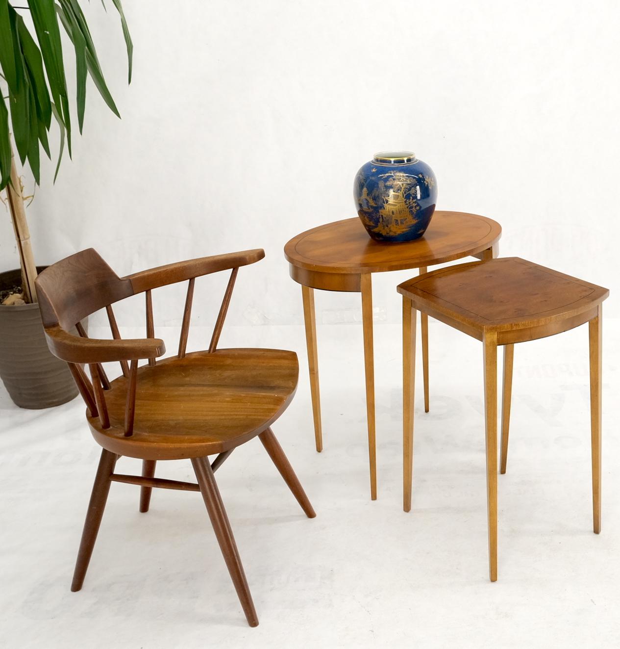 EstablishedLines Set of Burl Wood Oval Nesting Tables by Baker