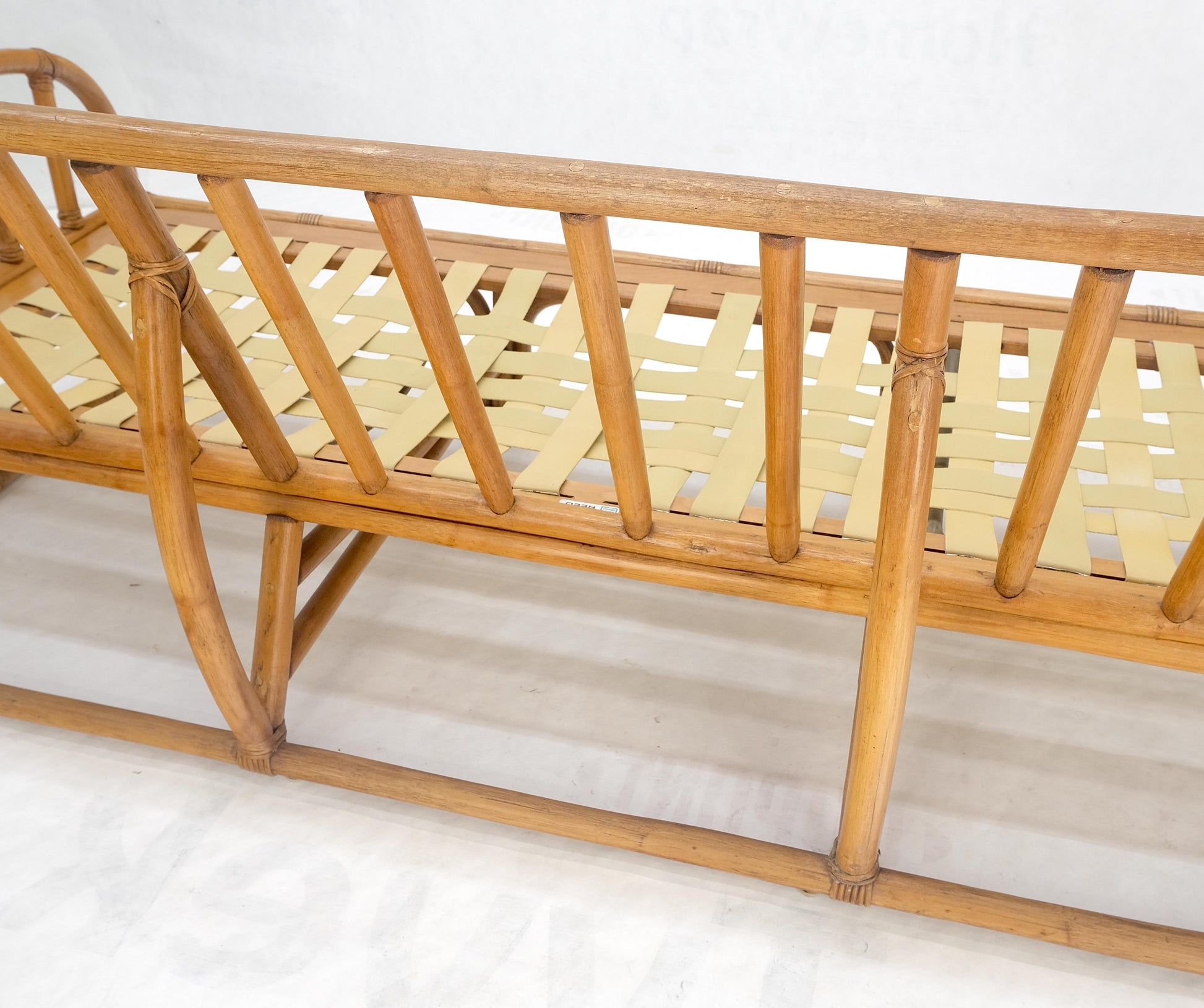 EstablishedLines Ficks Reed Rattan Bamboo Mid Century Modern Sofa Frame MINT!