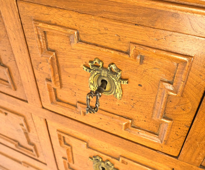 Very Fine 9 Drawers Brass Pulls Carved Walnut 72" Long Dresser Credenza MINT!