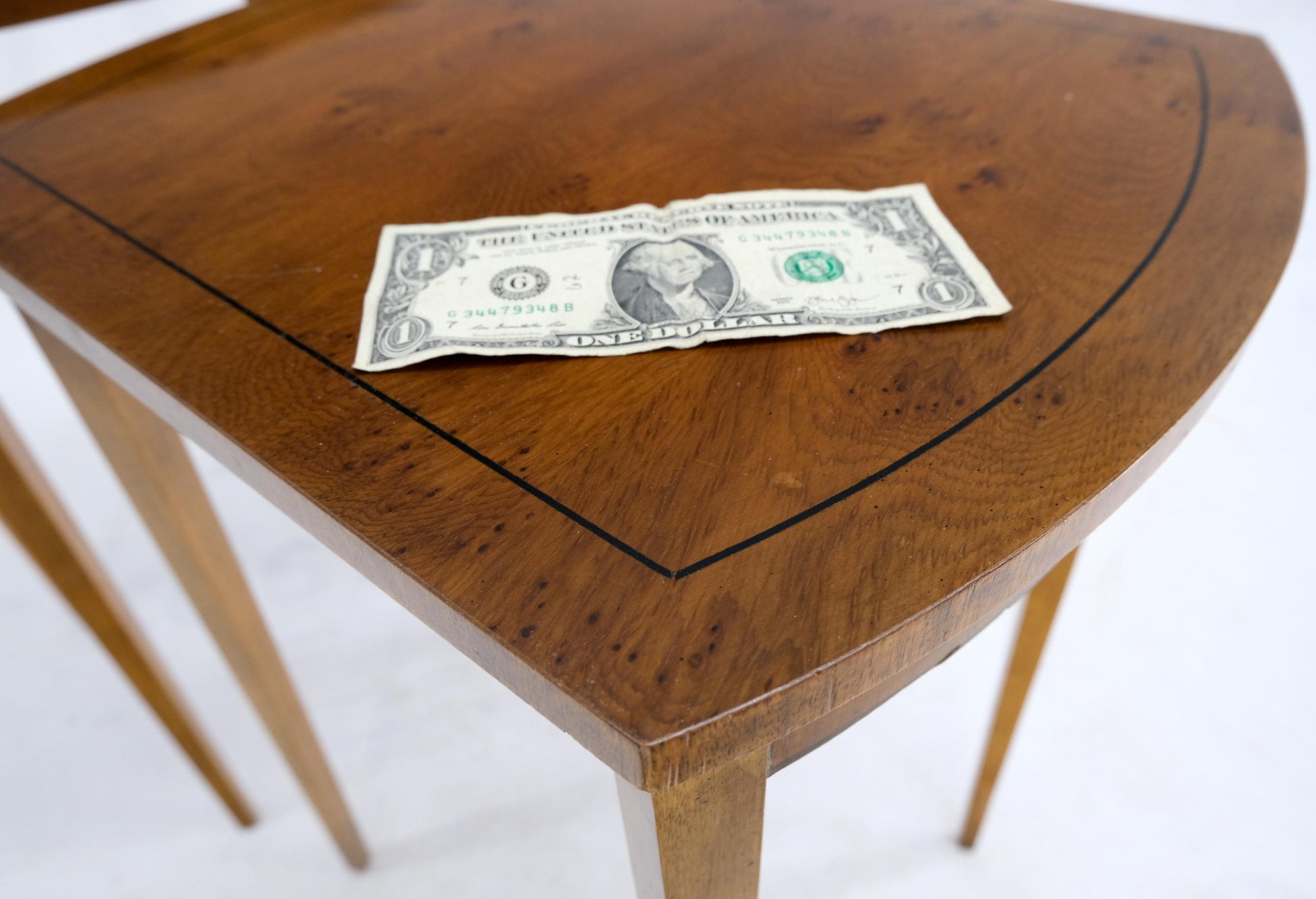 EstablishedLines Set of Burl Wood Oval Nesting Tables by Baker