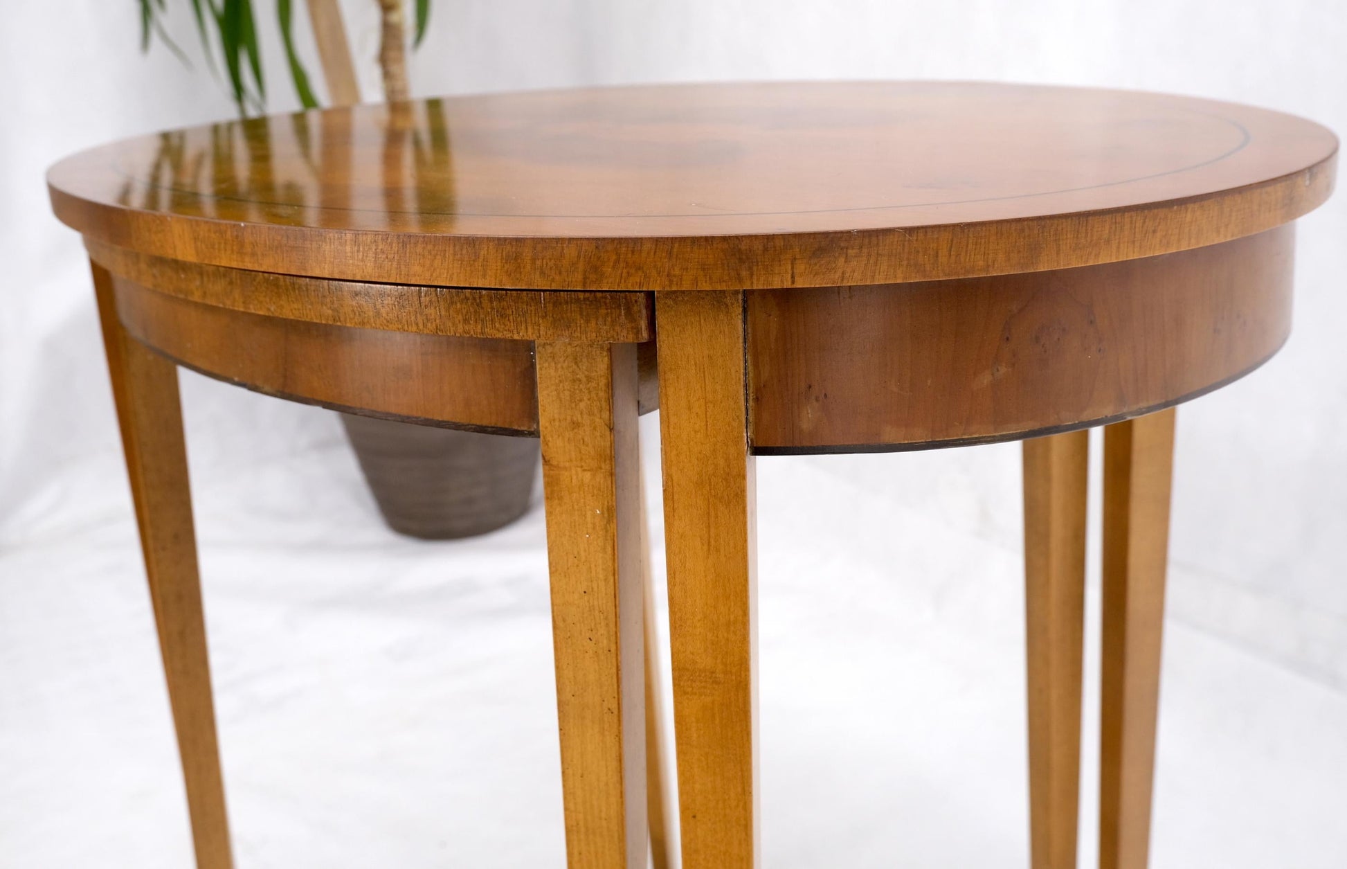 EstablishedLines Set of Burl Wood Oval Nesting Tables by Baker