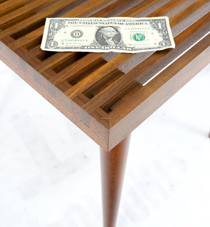 EstablishedLines Pair Square  Mel Smilow Slatted Solid Walnut  Modern Benches Side Tables MINT!