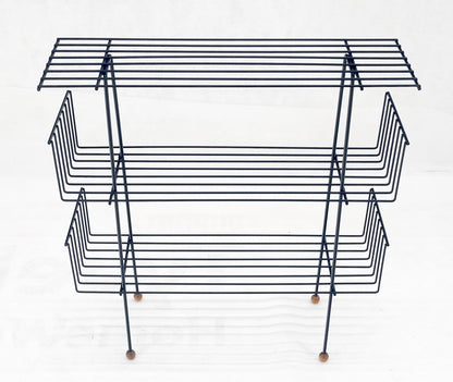 EstablishedLines Tony Paul Style Vintage c1970s Bent Wire Magazine Rack Shelf Wood Ball Feet MINT